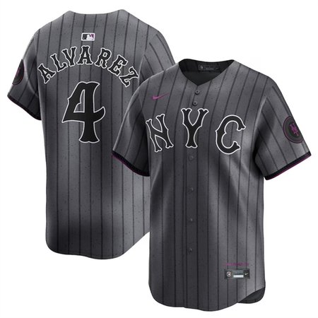 Men's New York Mets #4 Francisco Alvarez Gray 2024 City Connect Limited Stitched Baseball Jersey